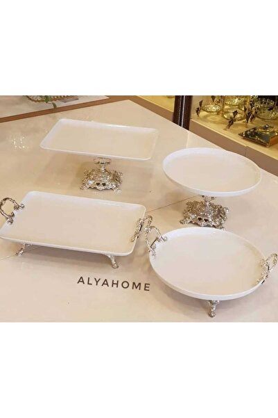 AlyaHomeAksesuar 4 Parça Porselen Sunum Seti