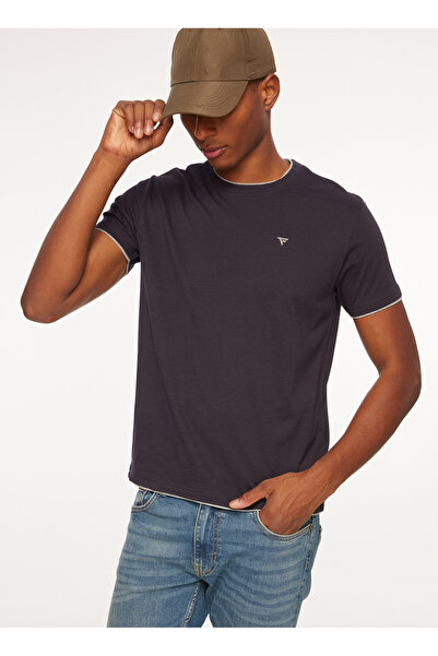 Fred Mello Bisiklet Yaka Lacivert Erkek T-Shirt FM23W07TG