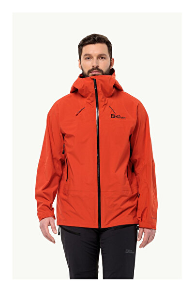 Jack Wolfskin Kırmızı Erkek Kapüşon Yaka Mont Alpspitze Tour 3L Jkt