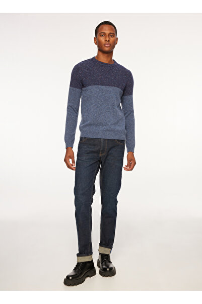 Fred Mello Normal Bel Normal Paça Slim Fit Lacivert Erkek Denim Pantolon FM23...