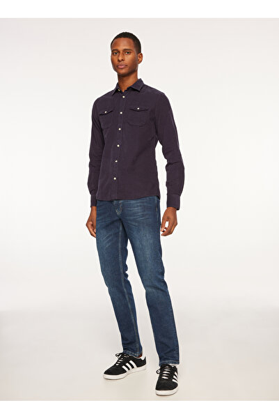 Fred Mello Normal Bel Normal Paça Slim Fit Mavi Erkek Denim Pantolon FM23W28PD