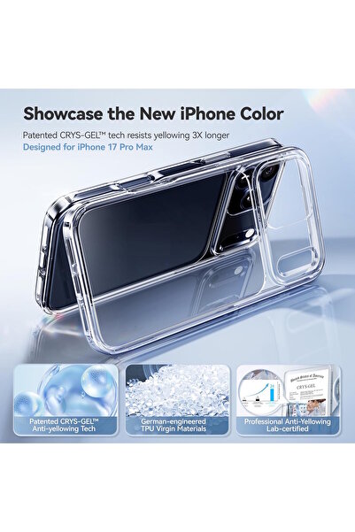 m.tk moveteck Apple iPhone 17 Pro Kılıf Kamera Çıkıntılı Korumalı Yumuşak Şeffaf Silikon Renksiz Kapak