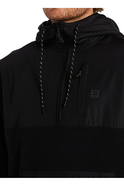 BİLLABONG Ανδρικό φούτερ με κουκούλα και γιακά με κανονική εφαρμογή, μαύρο, από γραφένιο, ABYFT00414