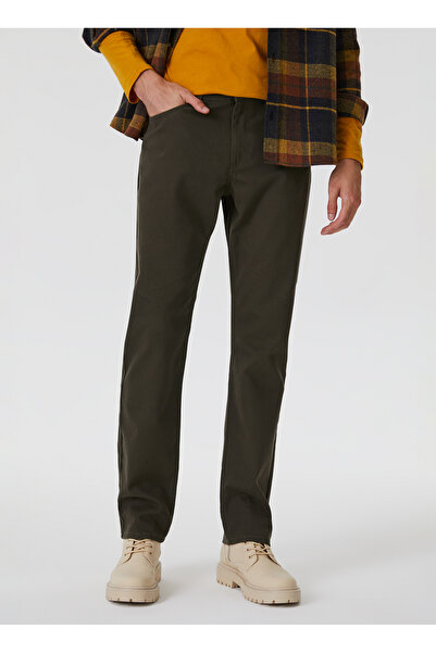 Lee Cooper Normal Bel Slim Straight Haki Erkek Chino Pantolon 241 LCM 221002 JAGGER HAKI