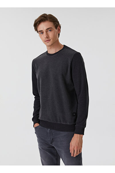 Lee Cooper O Neck Gray Men's Sweatshirt 241 Lcm 241015 Newdiagonal Gray