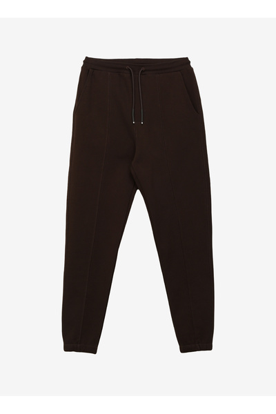SSEINSE Lastikli Bel Slim Fit Kahve Erkek Eşofman Altı PSI1150SS