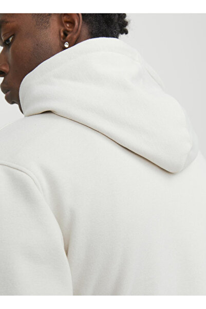 Jack & Jones Ανδρικό φούτερ με κουκούλα κρεμ 12246802_JORLAKEWOOD SWEAT HOOD BF