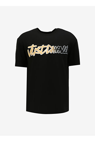 Just Cavalli Bisiklet Yaka Siyah Erkek T-Shirt 75OAH6R2