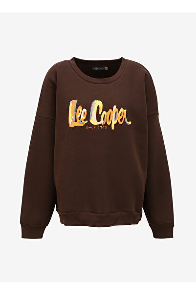Lee Cooper Γυναικείο φούτερ με μοτίβο καφέ 241 LCF 241001 TILA