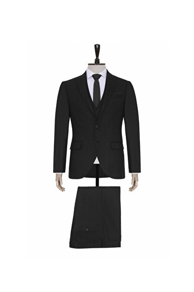 SÜVARİ Süvari Normal Bel Slim Fit Siyah Erkek Takım Elbise TK1001100125