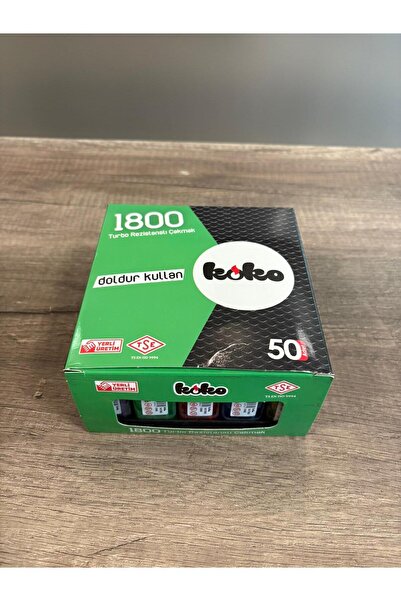 Koko 1800 Şeffaf Izgaralı Çakmak Yeniden doldurulabilir 50 Adet