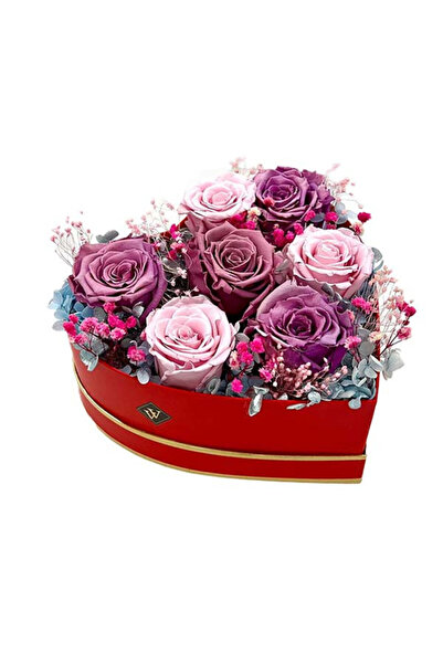 velve Σύνθεση λουλουδιών Glame σε σχήμα καρδιάς με επτά κρυογενικά τριαντάφυλ...