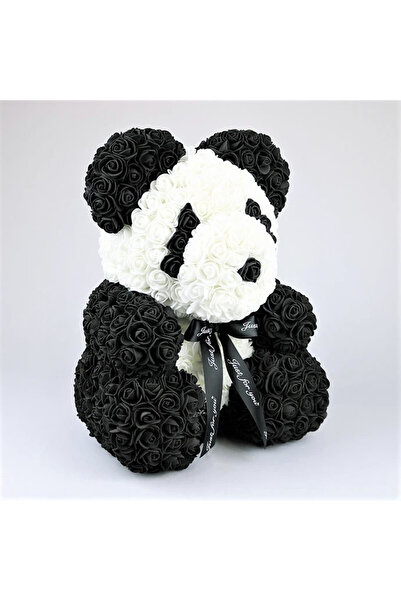 velve Ursulet floral Panda din Trandafiri 40 cm, decorat manual, cutie cadou,...