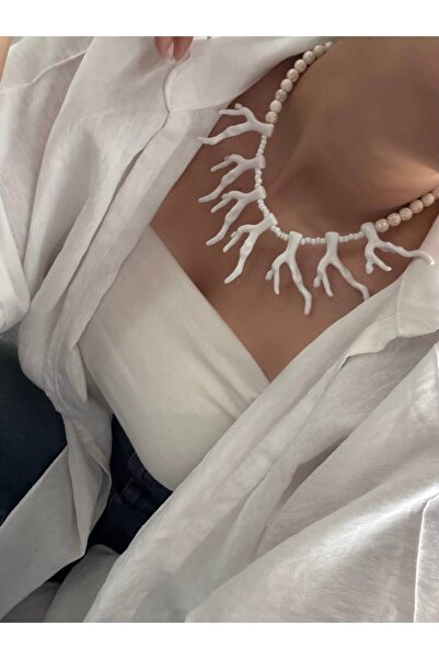 Luxiva fildişi detaylı kolye