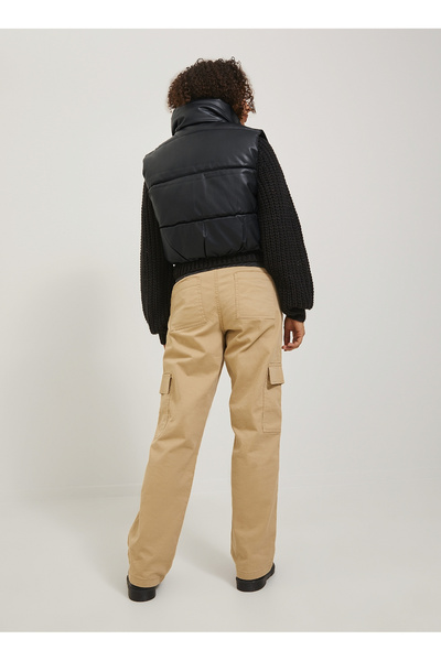 JJXX Black Women's Vest JXBREEZY FAUX LEATHER SHORT VEST OT