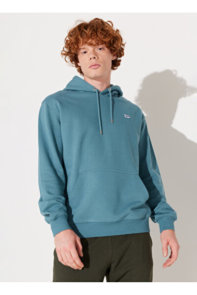 Lee Kapüşon Yaka Turkuaz Erkek Sweatshırt L80YRYA64 Kapüşonlu Sweatshirt