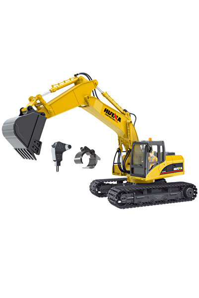 Huina Excavator cu telecomanda 3 in 1 1535-1 (cupa, picamer, brat prindere)