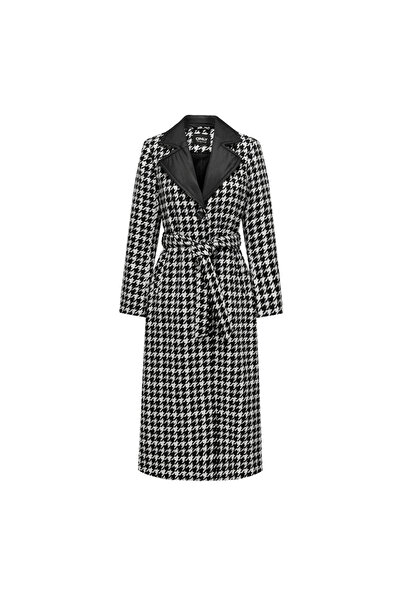 ONLY ONLNEWRITA HOUNDTOOTH ЧЕРНО ДАМСКО ПАЛТО - OTW