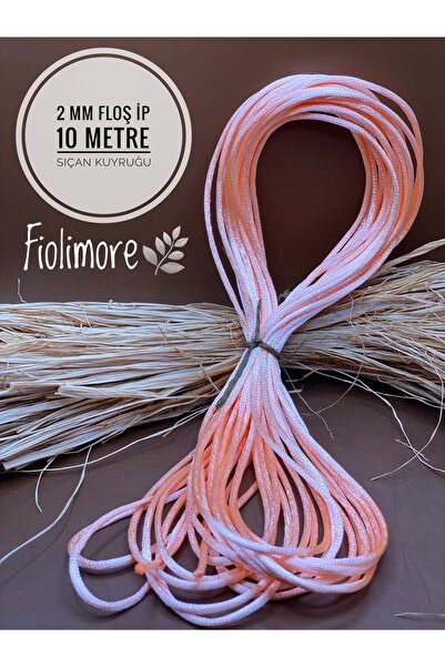 Fiolimore Floş Ip Pudra Pembe Renk (SIÇAN KUYRUĞU) 2 Mm 10 Metre Takı Bilekli...