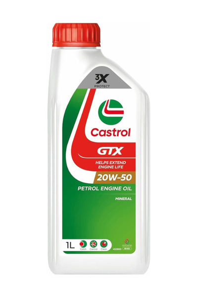 CASTROL زيت المحرك كاسترول جي تي اكس 20w50 - ( 6 عبوات * ١لتر ) حماية قوية وذكية للمحرك من البداية الأولى