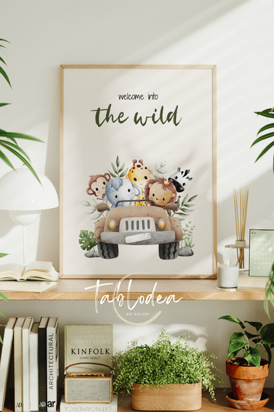 tablodea Poster înrămat cu tematică Safari pentru camera copiilor TD Pinteres...