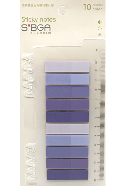 sibga tasarım Şeffaf Mor tonlar Postit Post-it Post it. Kitap Ayracı Ayraç Postit Sticker Not Kağıdı 200 Yaprak