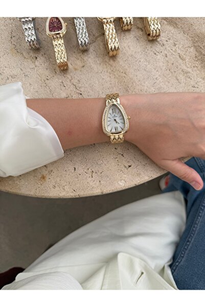 Bluemix Aksesuar Serenay Model White-Gold Steel Women's Watch (Gift Item)