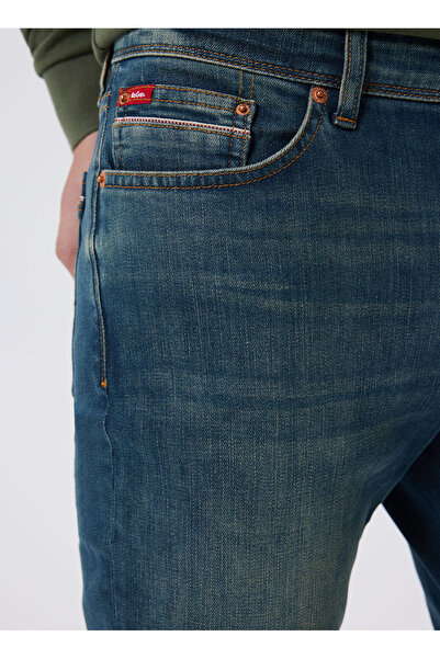 Lee Cooper Ανδρικό τζιν παντελόνι με κανονική μέση και λεπτή εφαρμογή 241 LCM 121059 JEFF FERB NILE BLUE