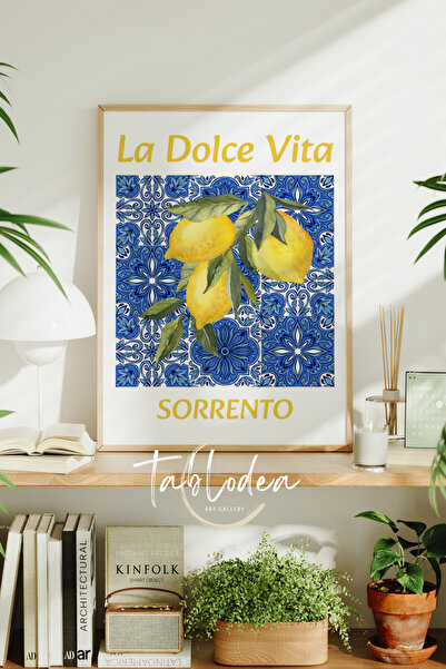 tablodea Tablou decorativ minimalist cu model ceramic, design cu lămâie, tabl...