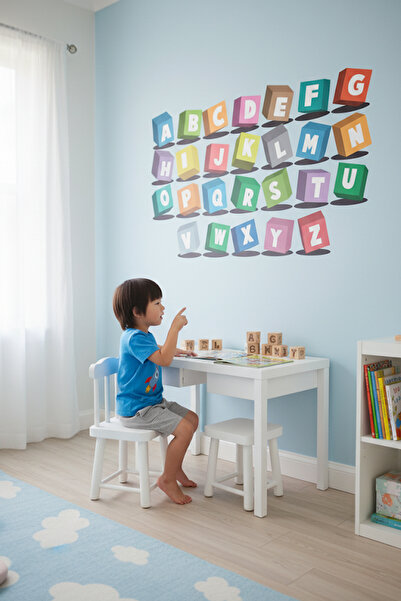 KT Decor Alfabe Eğitici Çocuk Odası Duvar Sticker Seti
