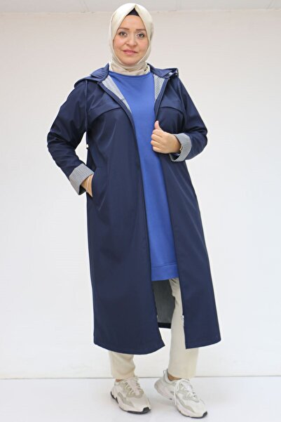 Eslina 33068 Large Size Hooded Bondit Cap-Dark Blue