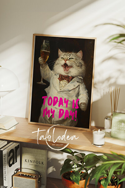 tablodea Cat Pop Art Vintage Tablo, Cat Pop Art Vintage Çerçeveli Poster, Kedili Pinterest Tablo