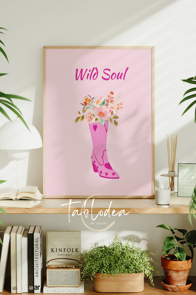 tablodea Divlja duša, moderna slika, boemski uokviren poster, boho moderna sl...