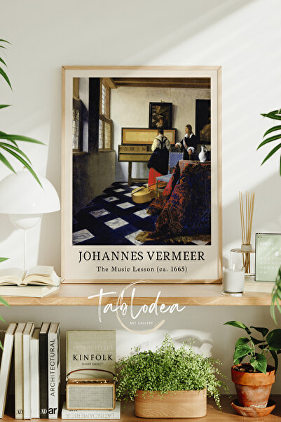tablodea Johannes Vermeer Lecția de muzică Tablou vintage, Poster vintage înr...