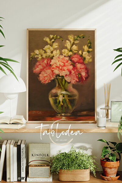 tablodea Tablou floral vintage, Poster vintage înrămat, Tablou vintage Pinter...