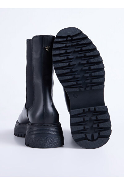 Fabrika Siyah Kadın Deri Bot VICENTE NEW