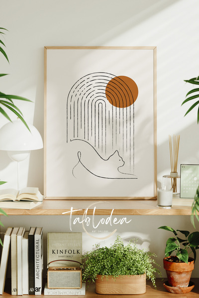 tablodea Tablou cu pisică boemă, Poster cu ramă boemă, Tablou boem Pinterest,...