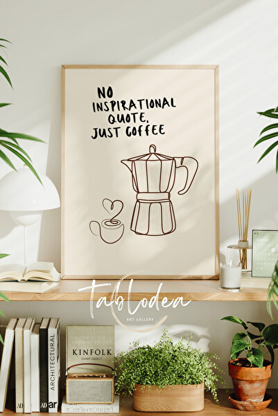 tablodea Mutfak Temalı Çerçeveli Poster Tablo, Kahve Köşesi Minimalist Tablo,...
