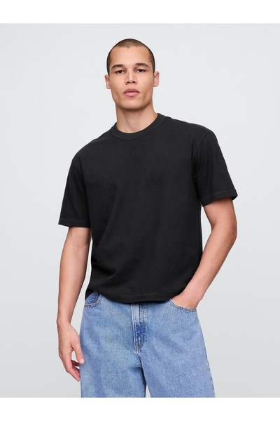 GAP Erkek Siyah Heavyweight Crop T-Shirt
