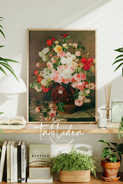 tablodea Tablou vintage cu flori, Poster vintage înrămat, Tablou vintage cu f...