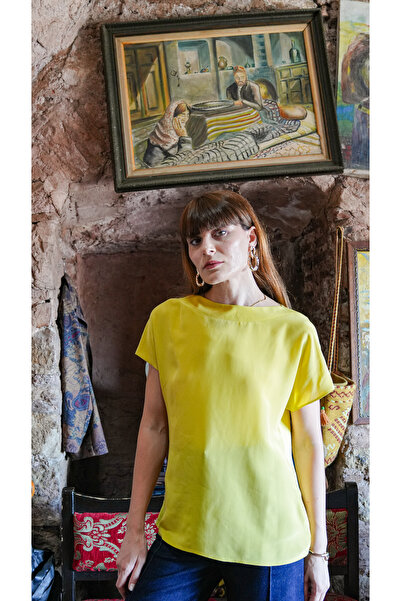 İPEKLİ COUTURE جيربيرا بلوزة من الحرير والمودال