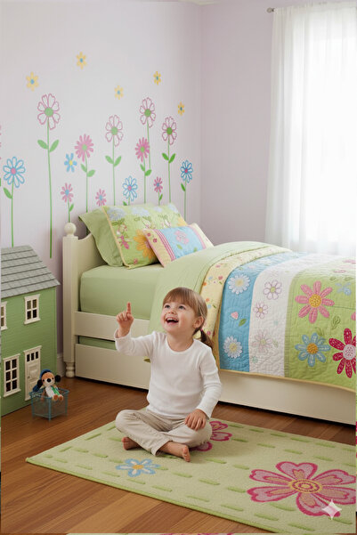 KT Decor Colorful Flowers XL Children's Room Wall Sticker Set