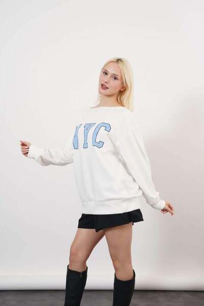 Pafi Moda Υψηλής ποιότητας γυναικείο φούτερ Belda - γιακάς Madonna, λευκό