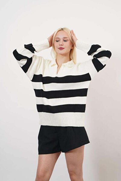 Pafi Moda Hanorac alb cu dungi Justo de înaltă calitate pentru femei