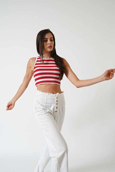 Pafi Moda Adrian Υψηλής Ποιότητας Γυναικεία Μπλούζα με Στρογγυλή Λαιμόκοψη Ρι...