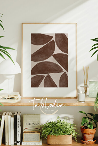 tablodea Minimalist Soyut Desenli Doğal Ahşap Çerçeveli Bohem Modern Duvar Ta...