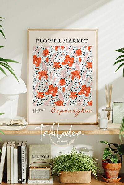 tablodea Pictură cu poster înrămat minimalist cu motive florale, pictură mura...