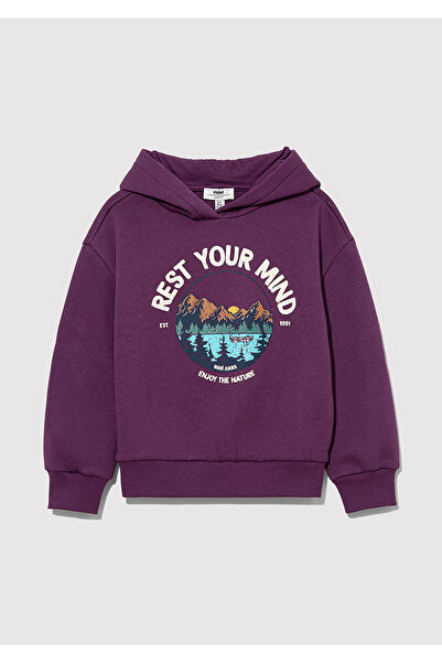 Mavi Baskılı Mor Sweatshirt 7S10060-70577
