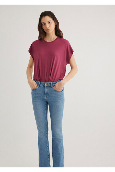 Mavi Off-Shoulder Pink Basic T-Shirt Regular Fit / Regular Fit 1611649 -70919