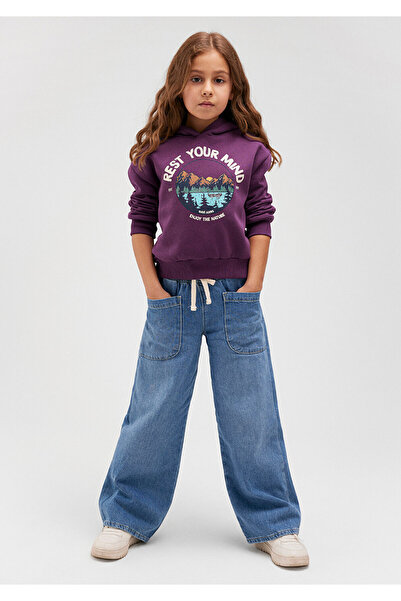 Mavi Baskılı Mor Sweatshirt 7S10060-70577